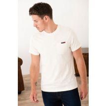 SCHOTT - T-shirt en coton blanc cassé