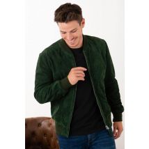 SCHOTT - Teddy en cuir velours vert