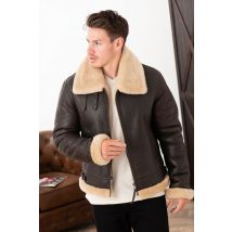 CITYZEN - Bombardier en peau de mouton retournée marron et beige