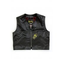 BUCO - Gilet biker noir en cuir de cheval