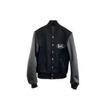 BUCO - Blouson Teddy noir avec logo blanc