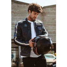 DAYTONA - Blouson de biker en cuir noir