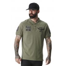VON DUTCH - Polo kaki avec badges brodés