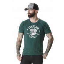 VON DUTCH - T-shirt verde con stampa bianca