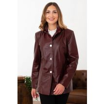 CITYZEN - Manteaux en cuir bordeaux élégant pour femme