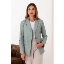OAKWOOD - Veste blazer en cuir couleur amande