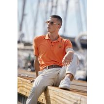 AERONAUTICA MILITARE - Polo orange à manches courtes en coton