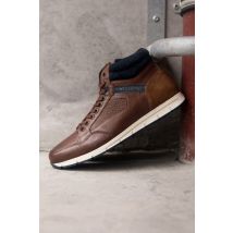 - Baskets en cuir cognac marine