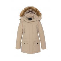 SCHOTT - Parka longue à capuche amovible beige