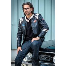 CLASSIC LEGEND MOTORS - Blouson racing McQueen 1970 en cuir noir
