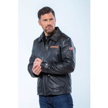 CLASSIC LEGEND MOTORS - Blouson en cuir noir col chemise Steve McQueen