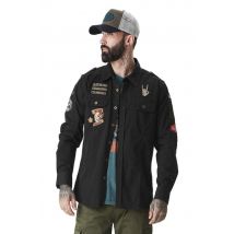 VON DUTCH - Camisa negra con parches