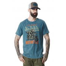 VON DUTCH - T-shirt bleu avec illustration biker