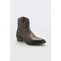 - Bottines en cuir couleur chocolat