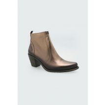 - Bottines en cuir laminées couleur bronze