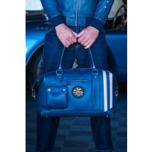 CLASSIC LEGEND MOTORS - Bolsa de viaje de piel azul personalizable