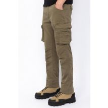 SCHOTT - Pantalon cargo kaki multipoches