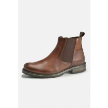 - Boots chelsea en cuir cognac et marron