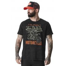 VON DUTCH - Camiseta de algodón lavado con estampado de lobo motero