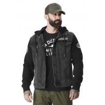 VON DUTCH - Blouson en jean biker avec manches et capuche molleton