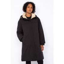 SCHOTT - Parka longue à capuche noire avec cordon de serrage à la taille