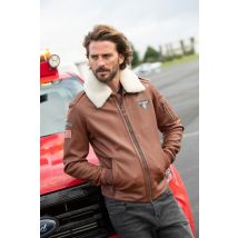 CLASSIC LEGEND MOTORS - Chaqueta bomber de cuero Habana de Steve McQueen