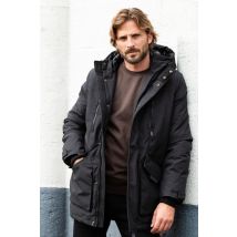 SCHOTT - Parka à capuche multipoches noire