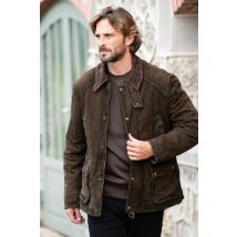 THE JACK LEATHERS - Blouson en cuir suédé col chemise élégant