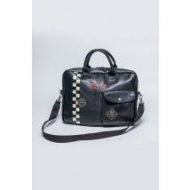 CLASSIC LEGEND MOTORS - Sac porte-documents en cuir noir racing