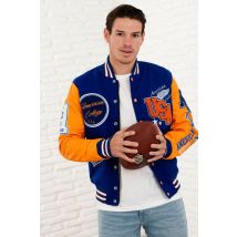 AMERICAN COLLEGE - Peluche universitario azul y naranja estilo americano