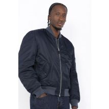 SCHOTT - Cazadora bomber lavada MA-1 de nailon reciclado azul marino oscuro