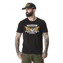 VON DUTCH - T-shirt nera in cotone illustrato