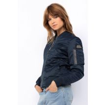 SCHOTT - Bomber MA-1 da donna in nylon riciclato blu navy