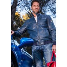 CLASSIC LEGEND MOTORS - Jean Alpine Giubbotto uomo in pelle nera con collo biker