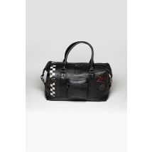 24H LE MANS - Bolsa de viaje de piel negra con damero racing