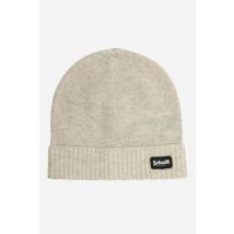 SCHOTT - Gorro con puños de lana y nailon blanco roto