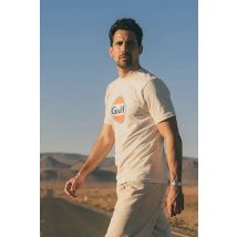 GULF - T-shirt ecrù con logo Gulf