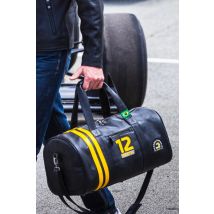 AYRTON SENNA - Bolso de viaje de cuero negro Ayrton Senna