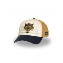 VON DUTCH - Berretto tricolore con stemma a forma di testa di tigre