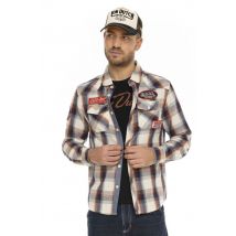 VON DUTCH - Camisa de algodón a cuadros con insignias