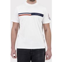 STEVE MCQUEEN - Camiseta blanca de Steve McQueen con diadema azul, blanca y roja