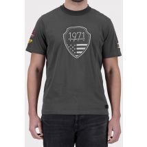 STEVE MCQUEEN - Camiseta de algodón negra azabache con el escudo de Steve McQueen