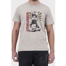 STEVE MCQUEEN - Maglietta grigio argilla con illustrazione grafica di Steve McQueen