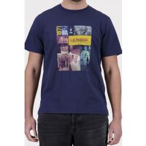 STEVE MCQUEEN - Camiseta azul marino con ilustración en mosaico de Steve McQueen