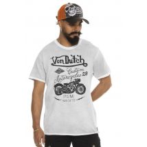 VON DUTCH - Camiseta blanca con estampado de moto