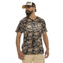VON DUTCH - Camiseta fina de algodón con estampado de calaveras.