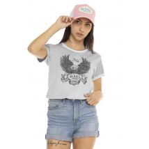 VON DUTCH - T-shirt da donna con stampa aquila grigia