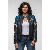 ALPINE - Giacca in pelle alpina blu navy da donna