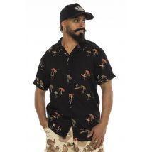 VON DUTCH - Maglietta nera a maniche corte con motivo surf