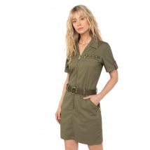 SCHOTT - Abito militare color cachi con cintura